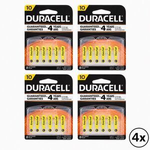 Duracell EasyTab Size 10 Hearing Aid Batteries 4 Packs 32 Total *3.20*